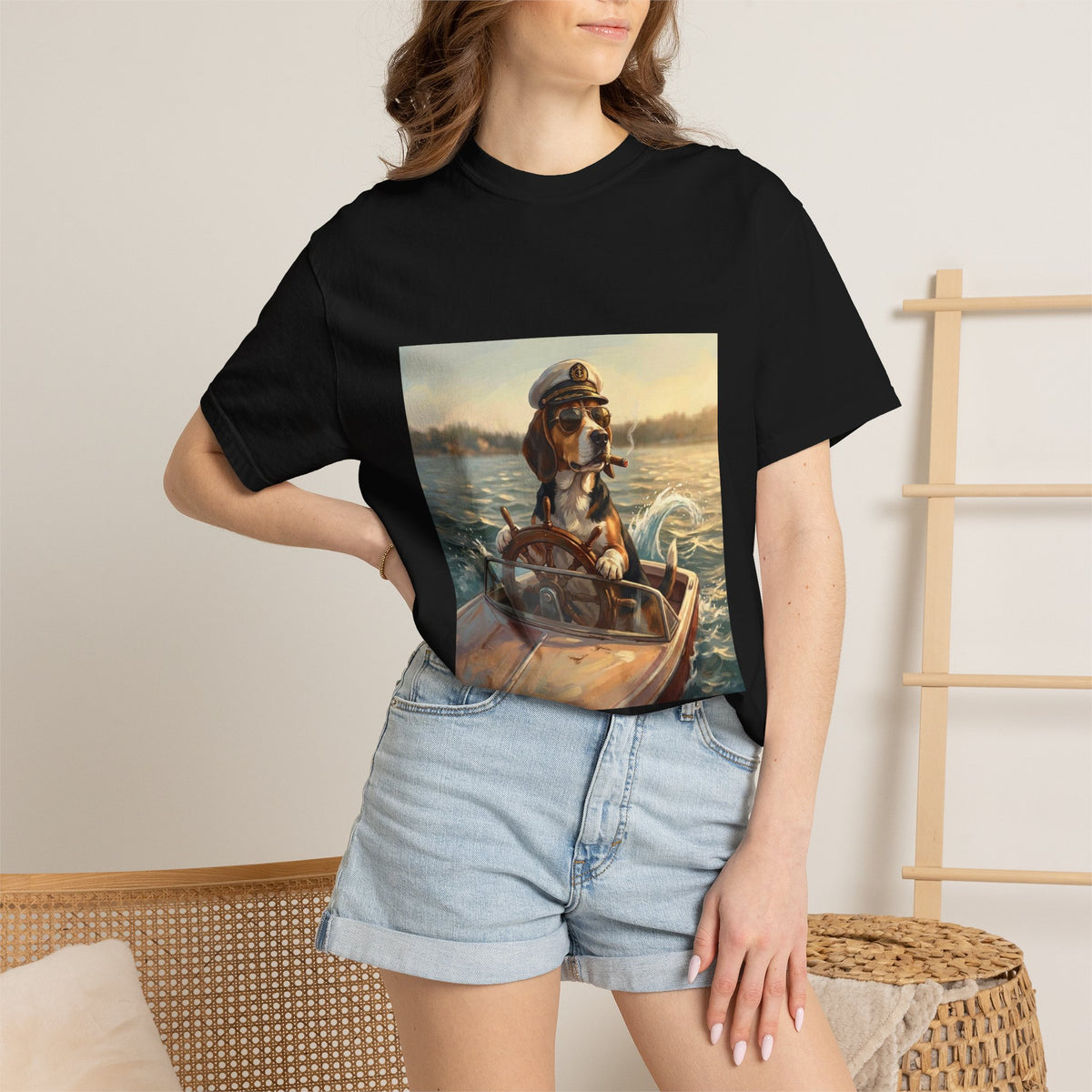 Beagle Captain Tee | Funny Summer Dog Graphic Shirt