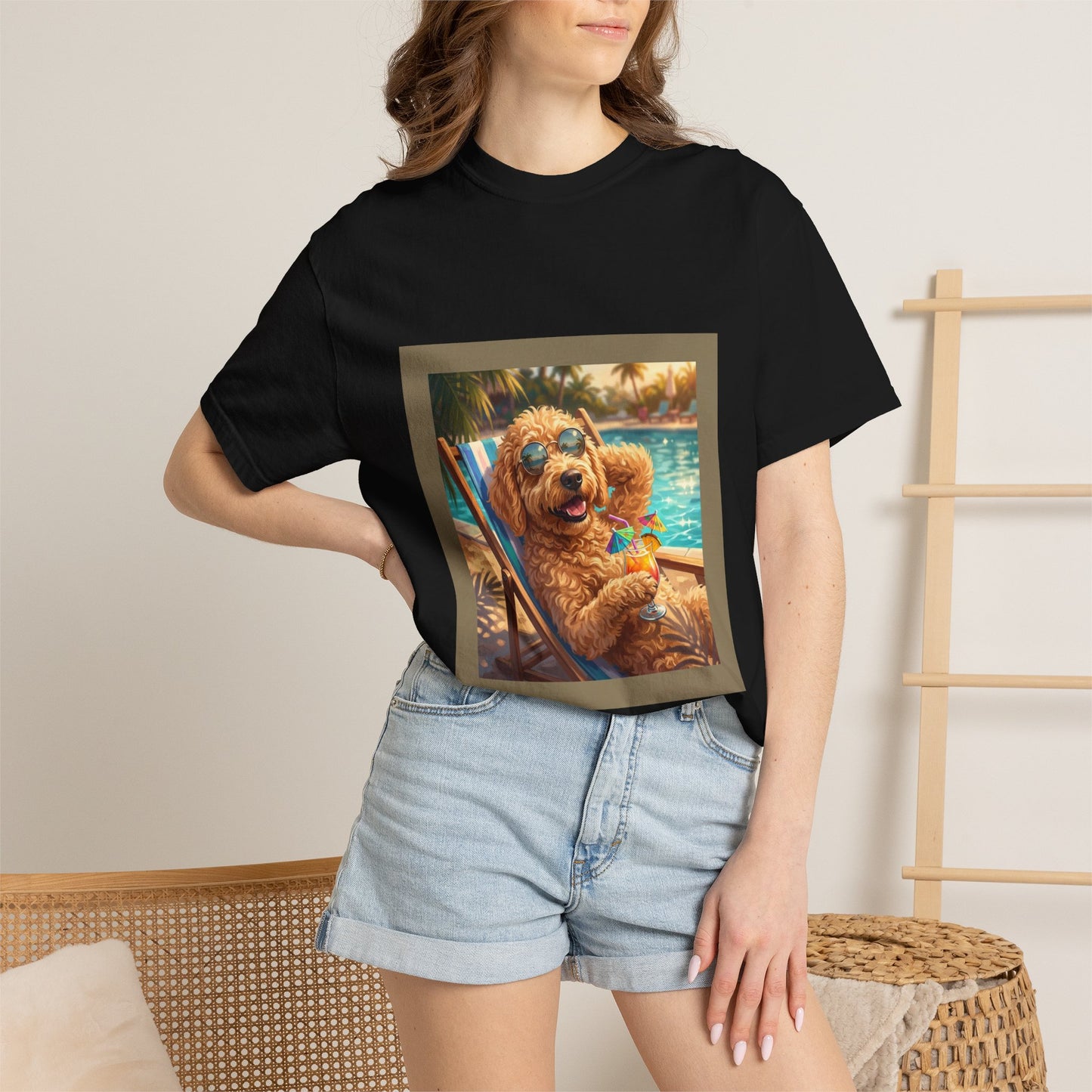 Goldendoodle Poolside Tee | Funny Summer Dog Graphic Shirt