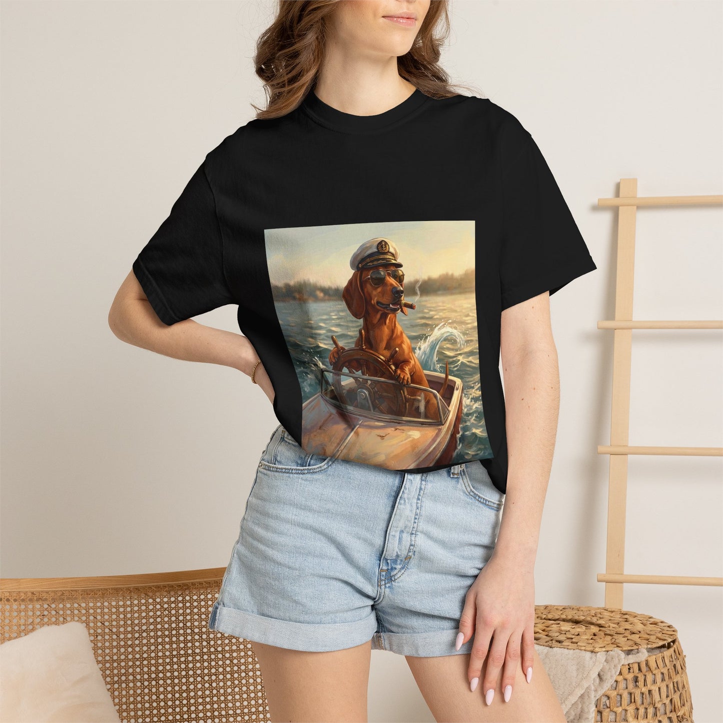 Dachshund Captain Tee | Funny Summer Dog Graphic Shirt