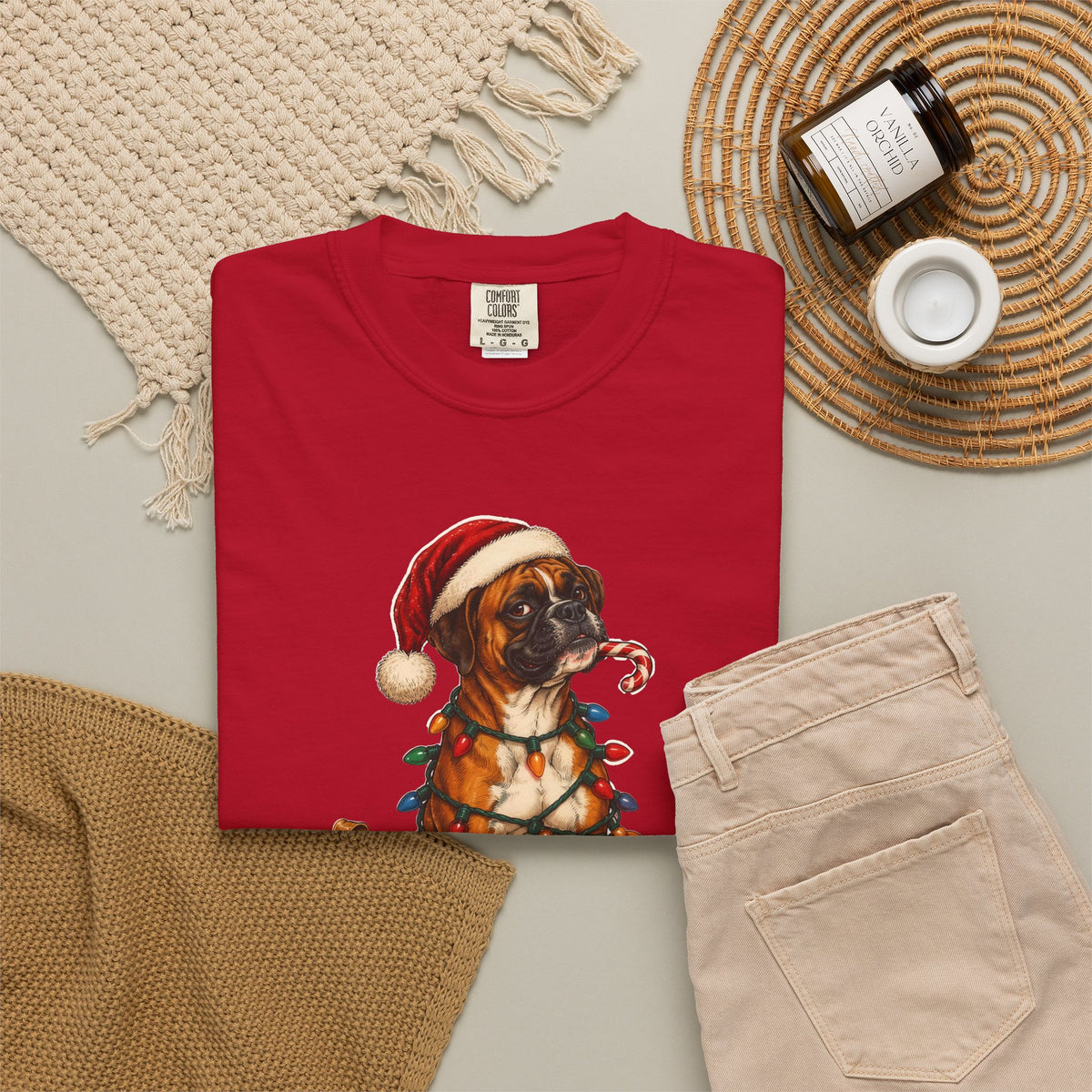 Naughty List Champion Boxer Christmas Tee