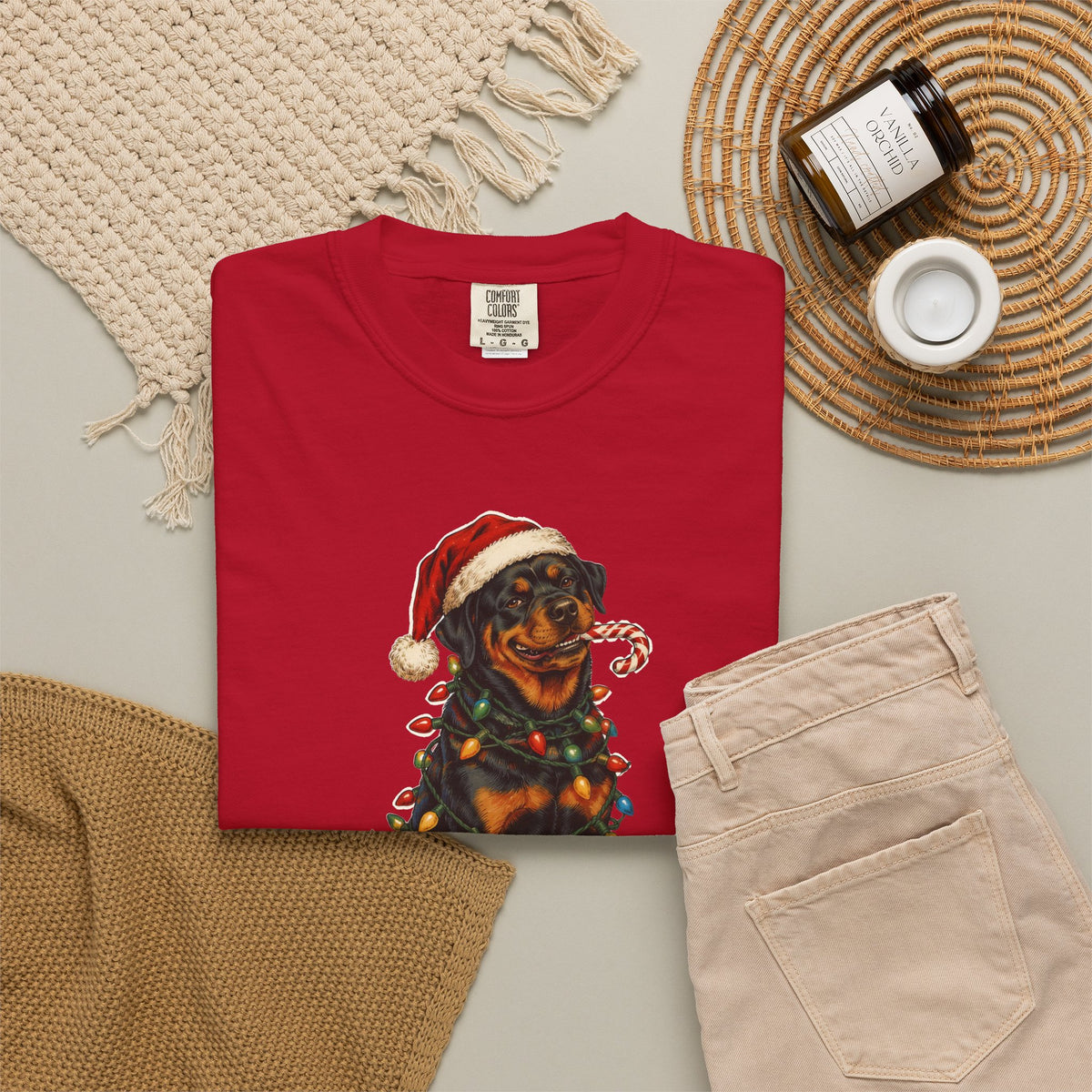 Naughty List Champion Rottweiler Christmas Tee