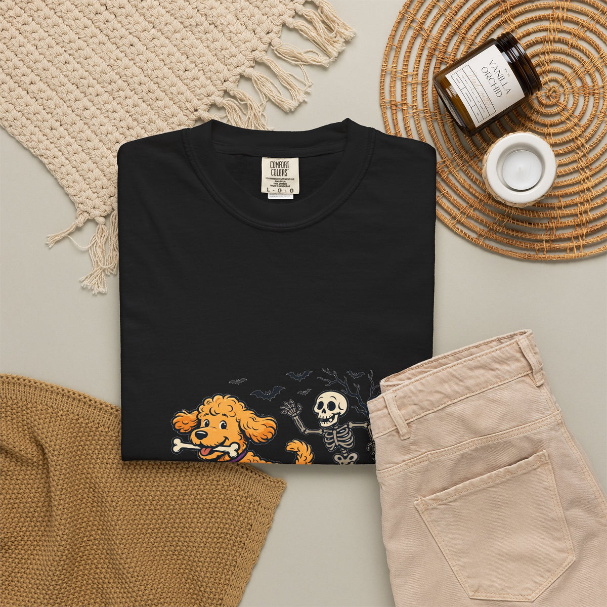 Goldendoodle Skeleton Halloween Tee | Funny Spooky Dog Shirt