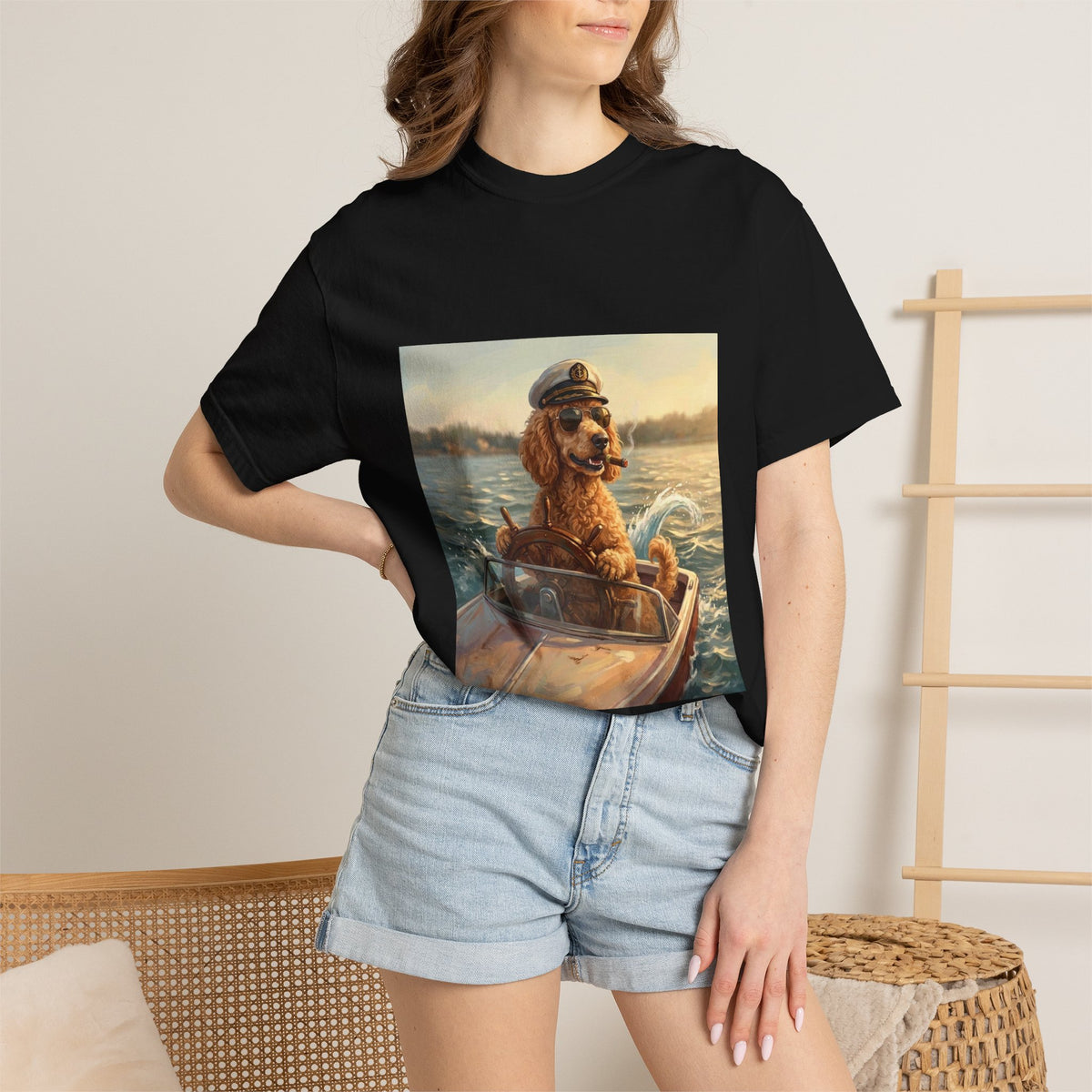 Poodle Captain Tee | Funny Summer Dog Graphic Shirt