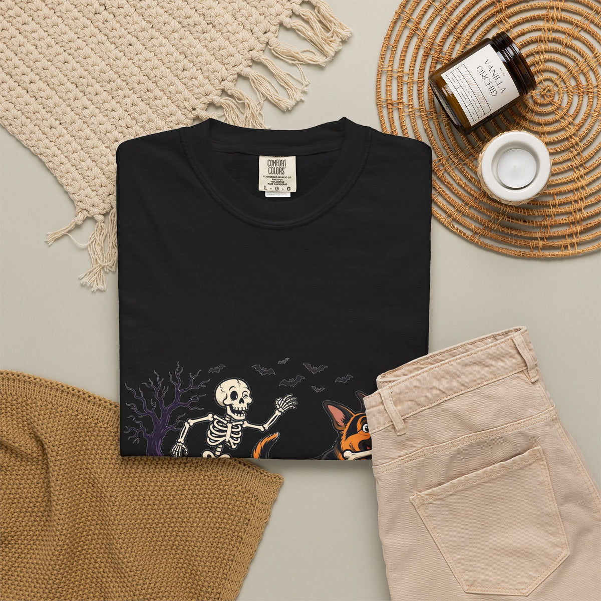 German Shepherd Skeleton Halloween Tee | Funny Spooky Dog Shirt