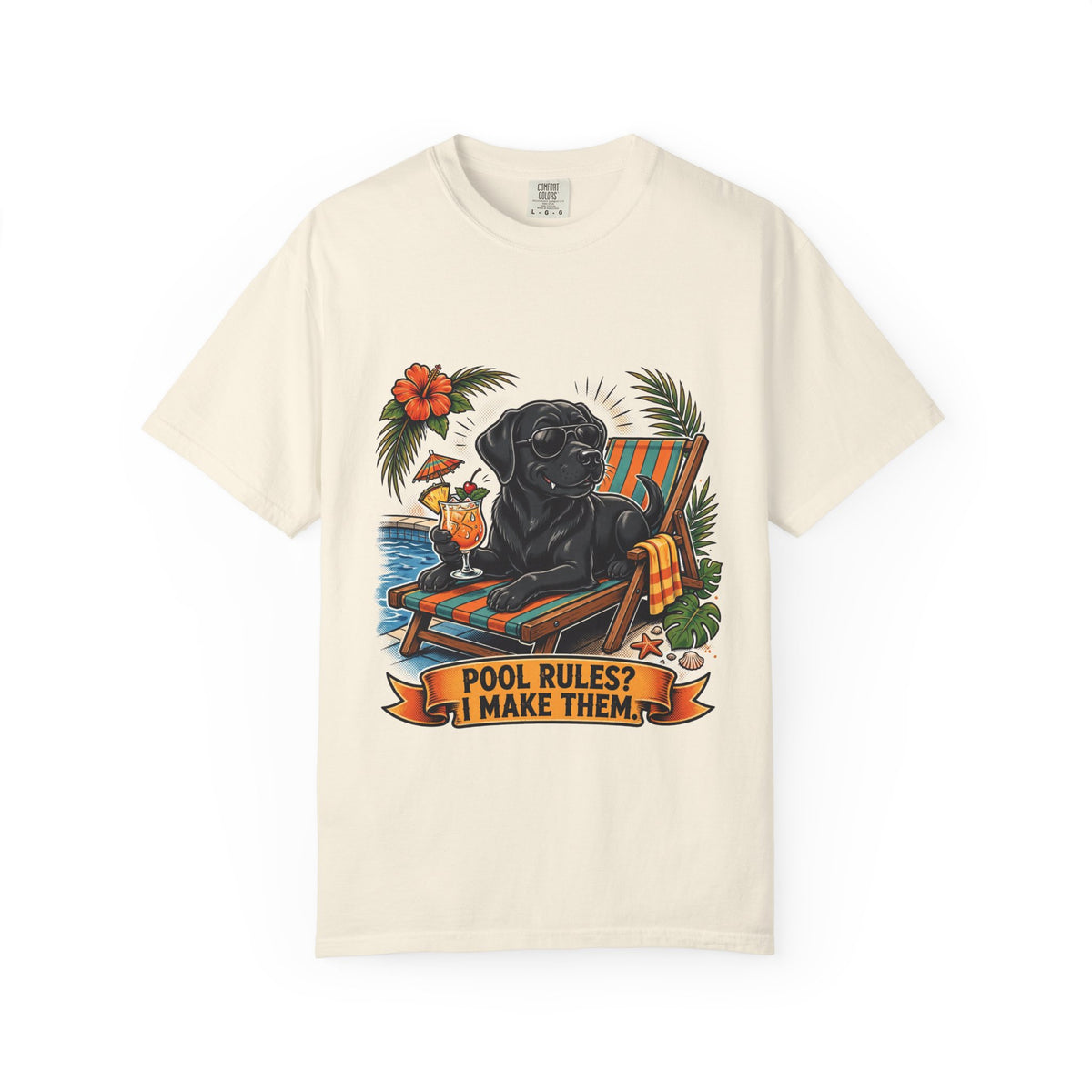 Labrador Retriever Pool Rules Tee | Funny Summer Dog Graphic Shirt