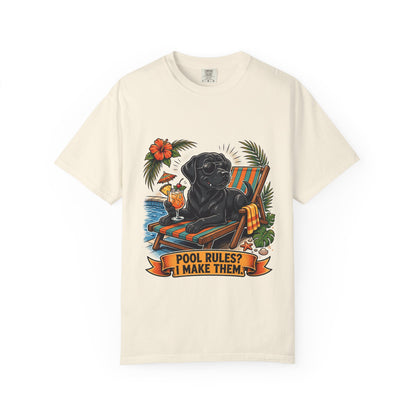 Labrador Retriever Pool Rules Tee | Funny Summer Dog Graphic Shirt