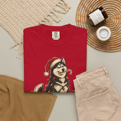 Naughty List Champion Siberian Husky Christmas Tee
