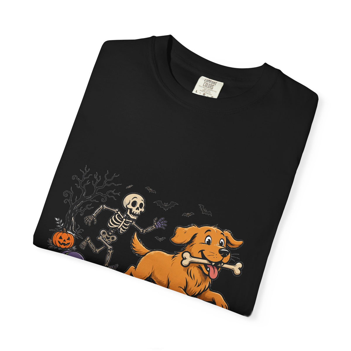 Golden Retriever Skeleton Halloween Tee | Funny Spooky Dog Shirt