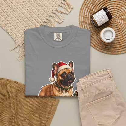 Santa's Little Yelper French Bulldog Christmas Tee
