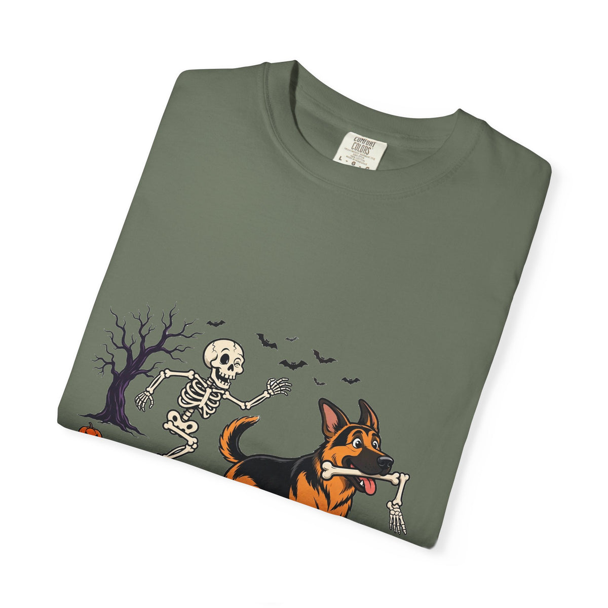German Shepherd Skeleton Halloween Tee | Funny Spooky Dog Shirt