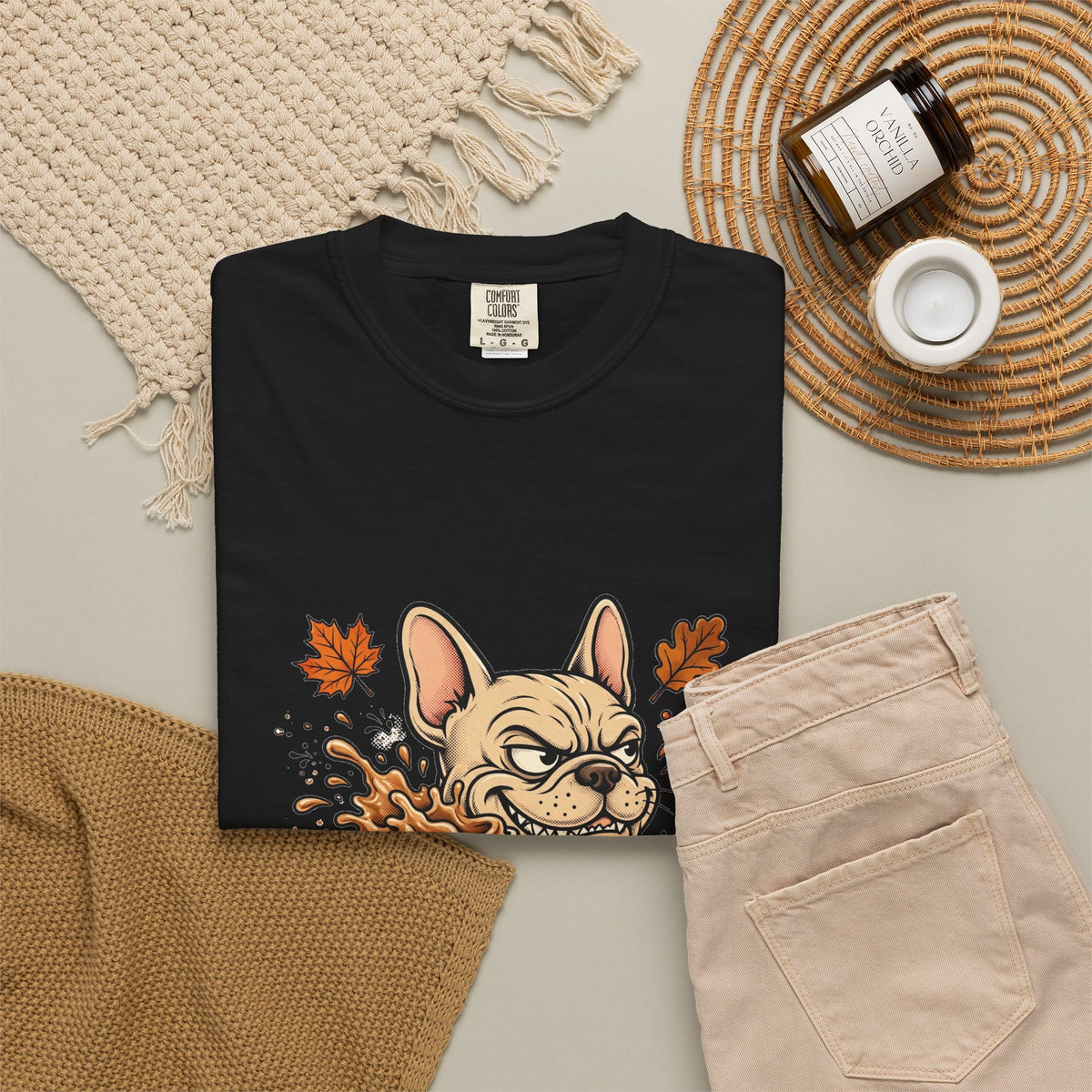 French Bulldog Yes I'm Basic Tee | Funny Fall Dog Graphic Shirt