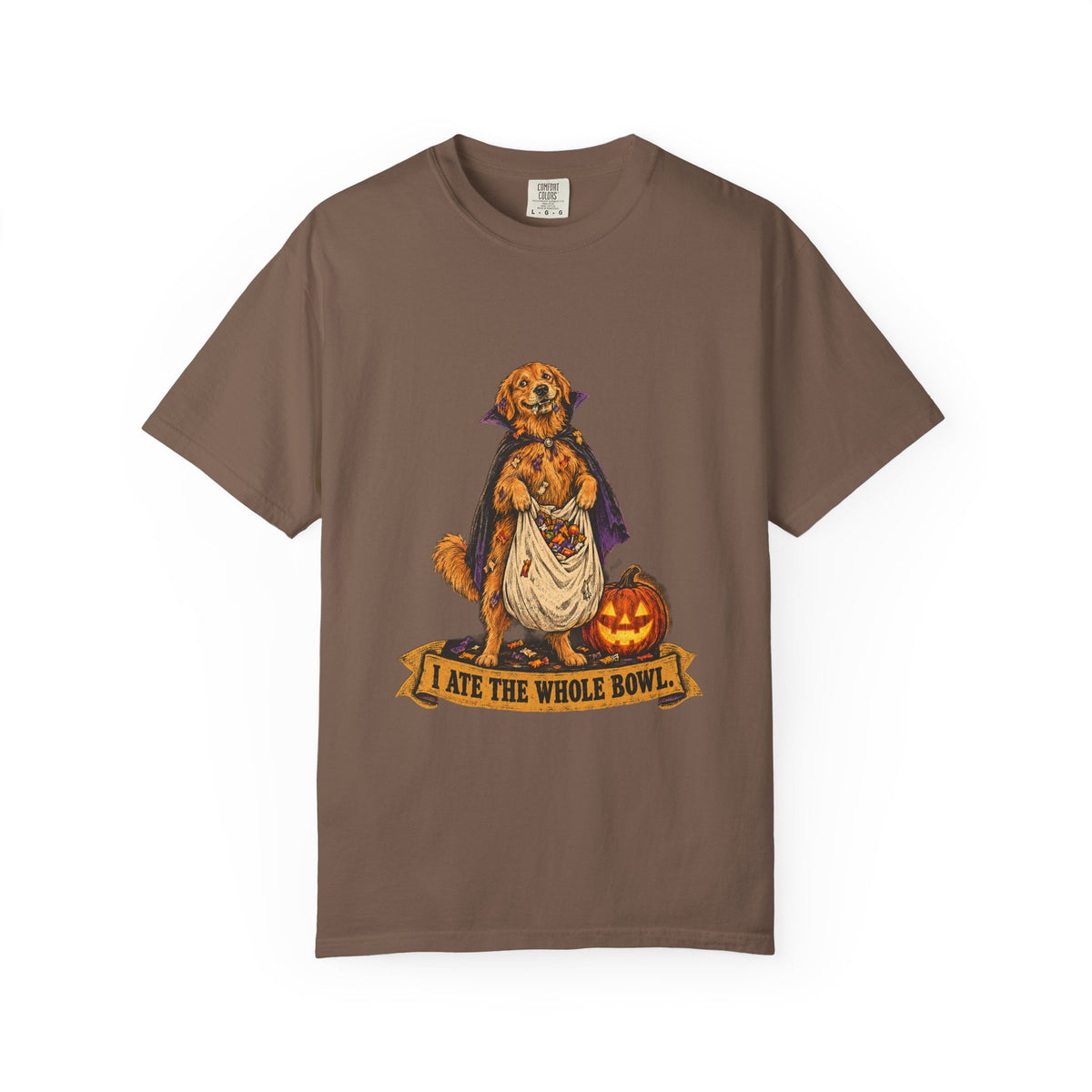 I Ate the Whole Bowl Golden Retriever Halloween Tee