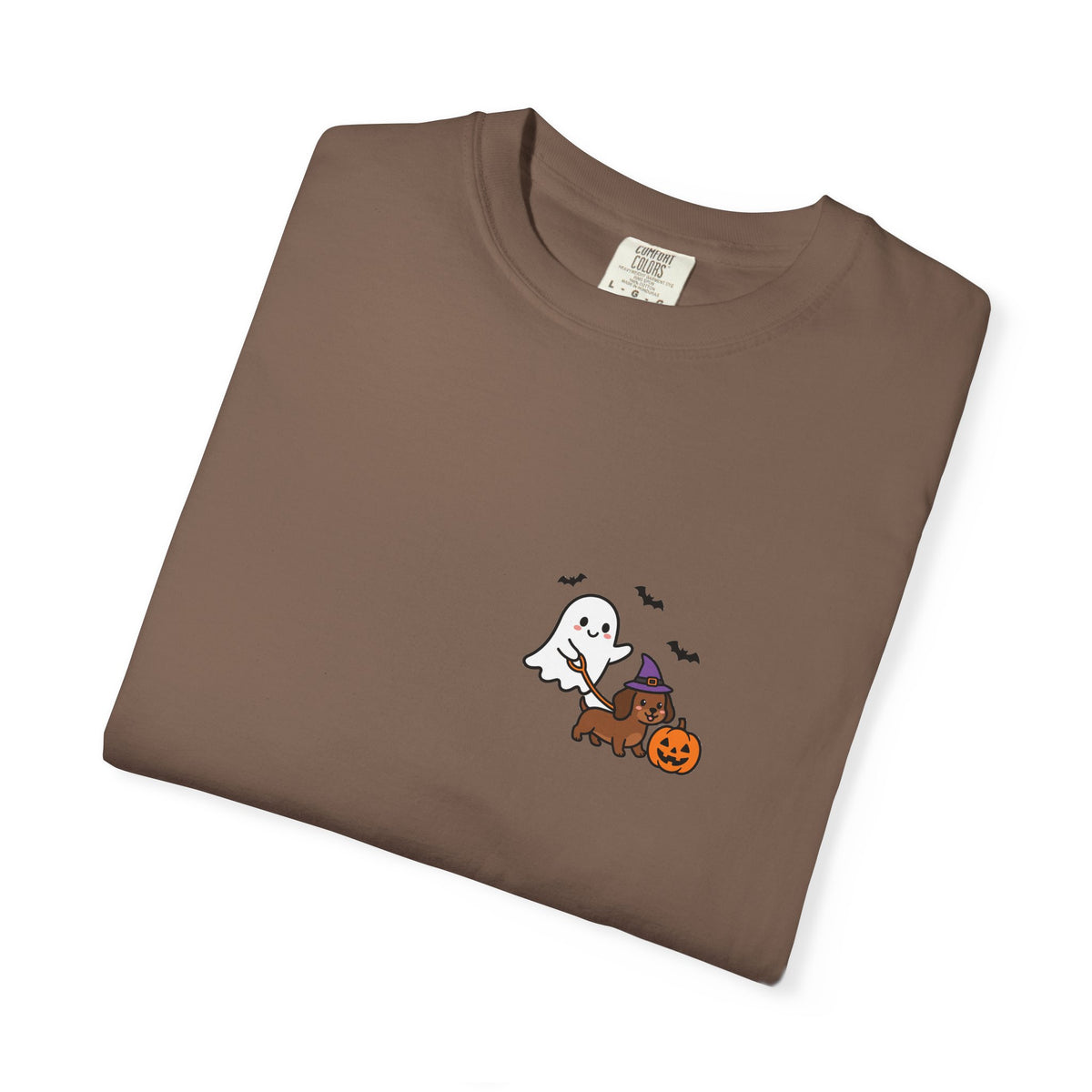Ghost Walking Dog Pocket Tee | Cute Halloween Dog Shirt