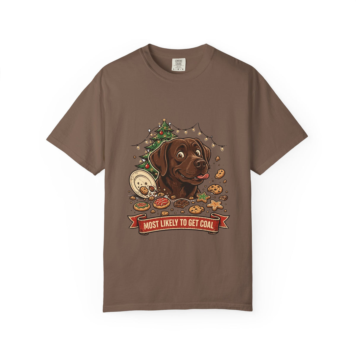 Labrador Retriever Most Likely To Get Coal Tee | Funny Christmas Dog Graphic Shirt