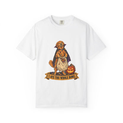 I Ate the Whole Bowl Golden Retriever Halloween Tee