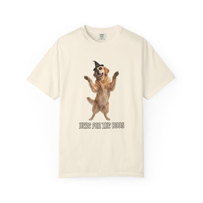 Golden Retriever Here For The Boos Tee | Funny Halloween Dog Shirt