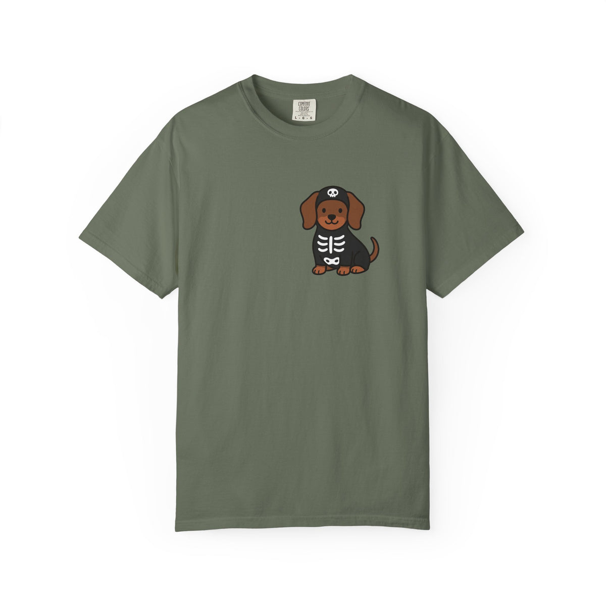 Dachshund Skeleton Halloween Pocket Tee | Cute Spooky Dog Shirt