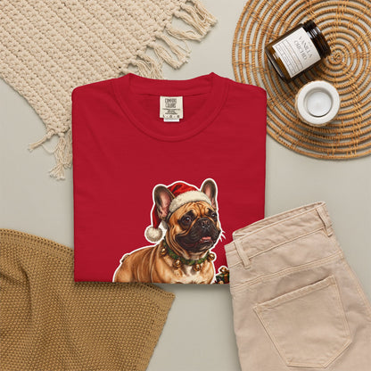 Santa's Little Yelper French Bulldog Christmas Tee