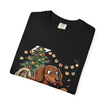 Dachshund Most Likely To Get Coal Tee | Funny Christmas Dog Graphic Shirt