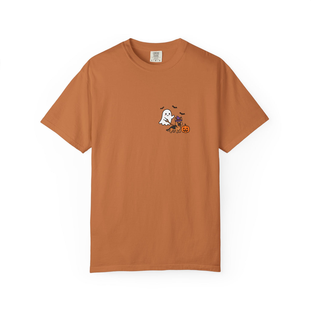 German Shepherd Ghost Walking Dog Pocket Tee Cute Halloween Dog Shirt