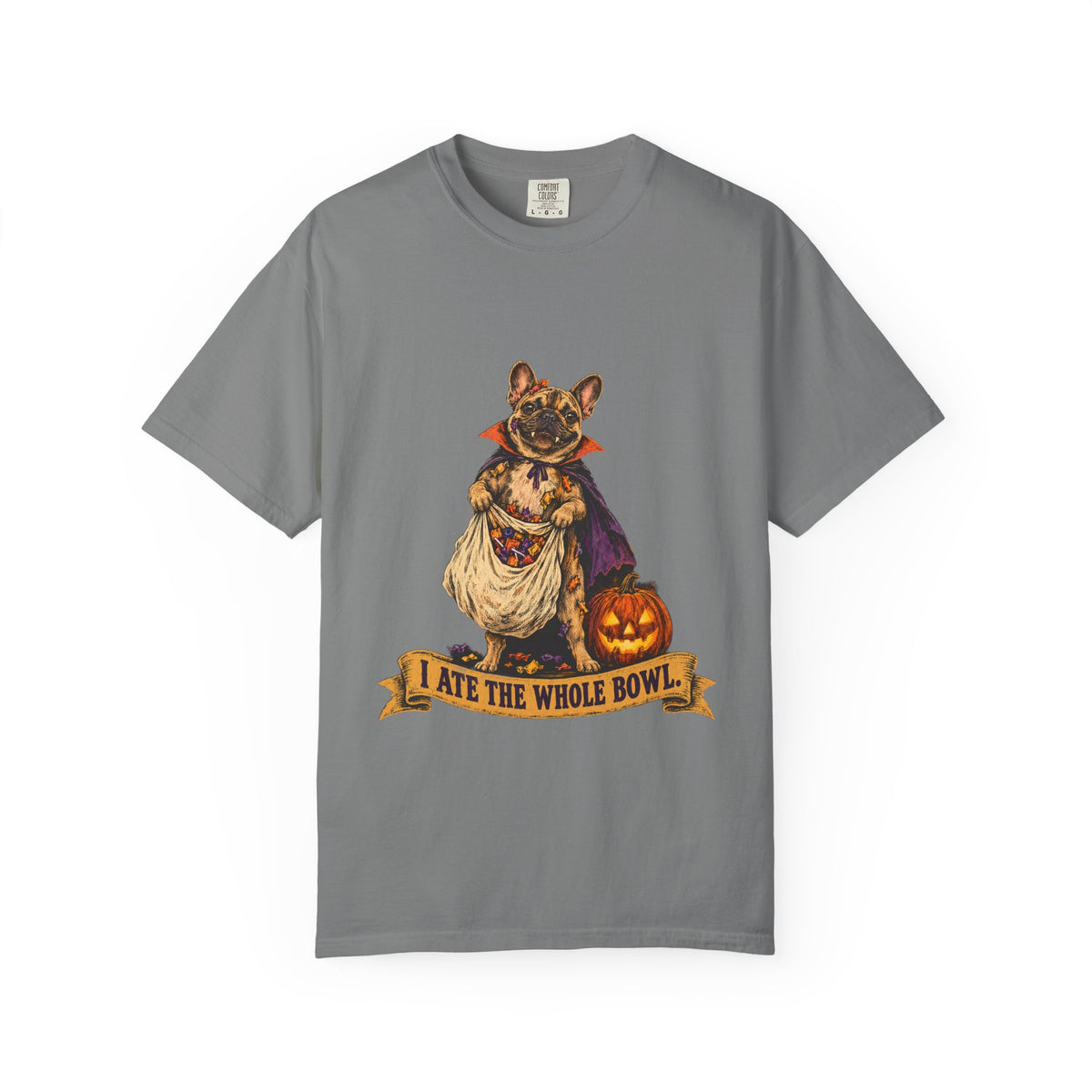 I Ate the Whole Bowl French Bulldog Halloween Tee