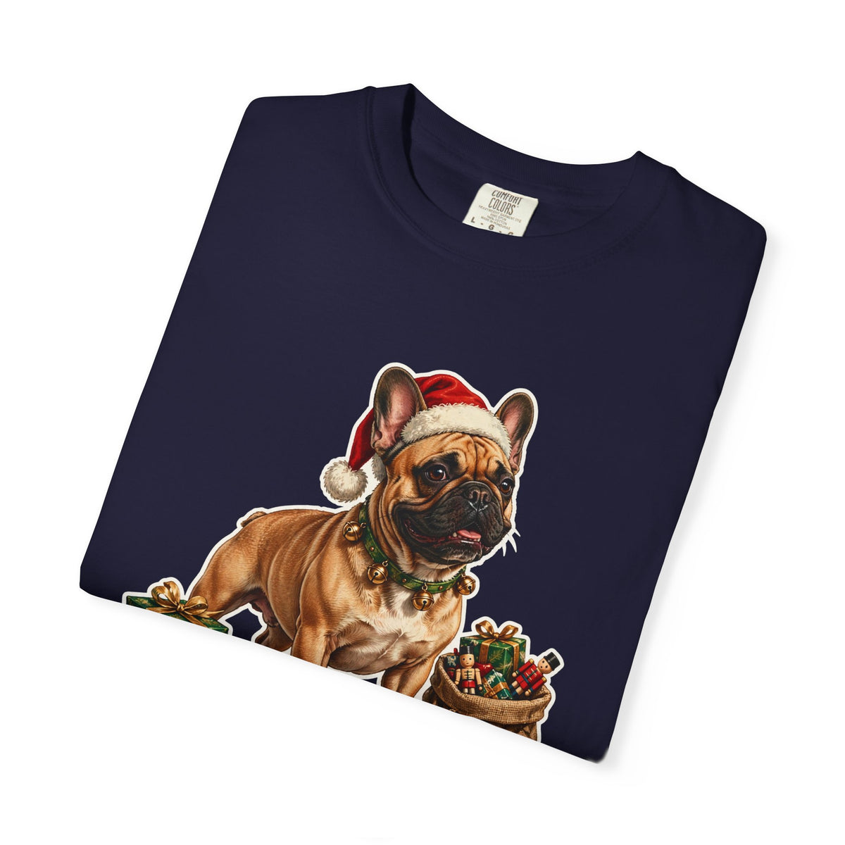 Santa's Little Yelper French Bulldog Christmas Tee
