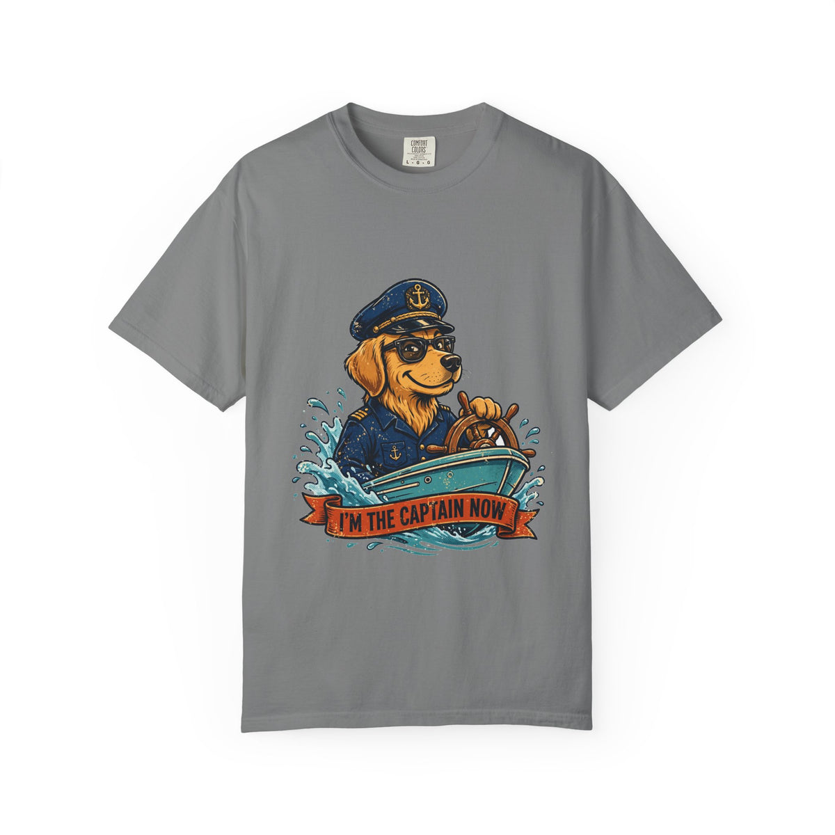 Golden Retriever Boat Captain Tee | Funny Summer Dog Graphic Shirt