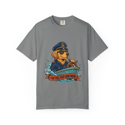 Golden Retriever Boat Captain Tee | Funny Summer Dog Graphic Shirt