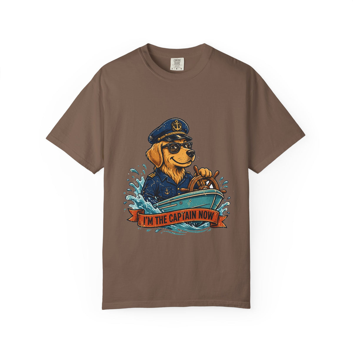 Golden Retriever Boat Captain Tee | Funny Summer Dog Graphic Shirt