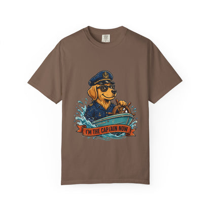 Golden Retriever Boat Captain Tee | Funny Summer Dog Graphic Shirt