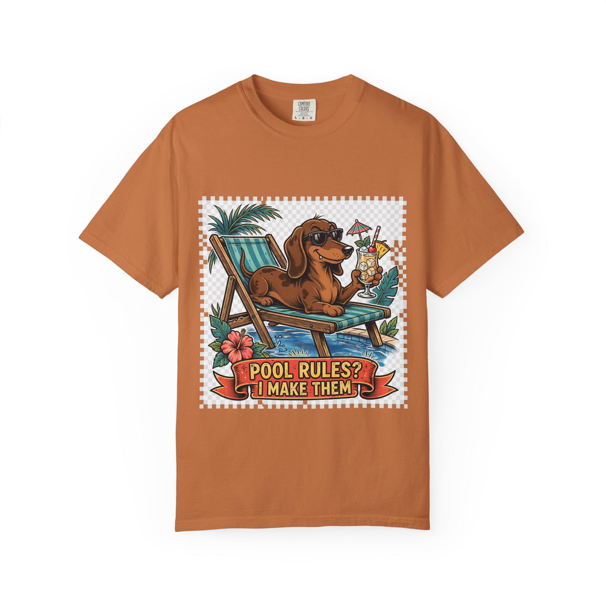 Dachshund Pool Rules Tee | Funny Summer Dog Graphic Shirt