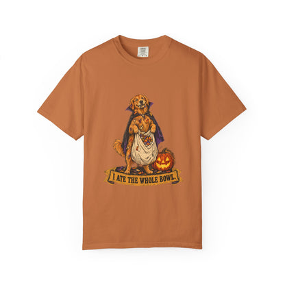 I Ate the Whole Bowl Golden Retriever Halloween Tee