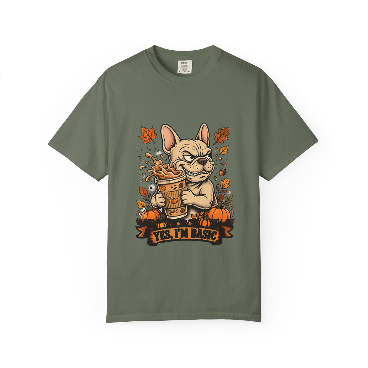 French Bulldog Yes I'm Basic Tee | Funny Fall Dog Graphic Shirt