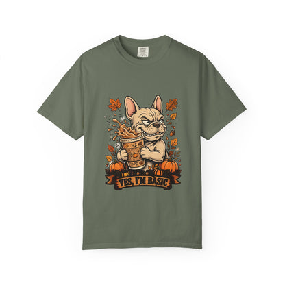 French Bulldog Yes I'm Basic Tee | Funny Fall Dog Graphic Shirt
