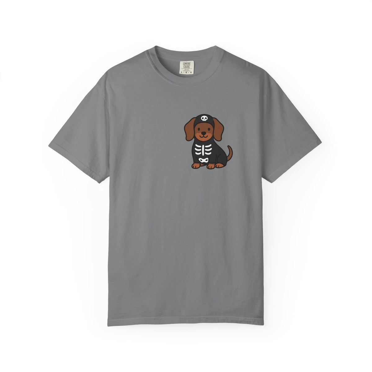 Dachshund Skeleton Halloween Pocket Tee | Cute Spooky Dog Shirt