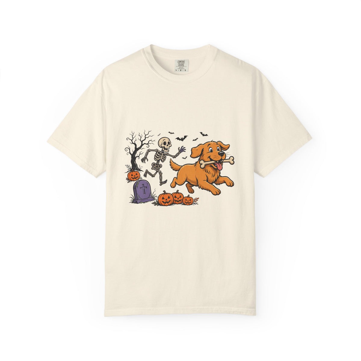 Golden Retriever Skeleton Halloween Tee | Funny Spooky Dog Shirt