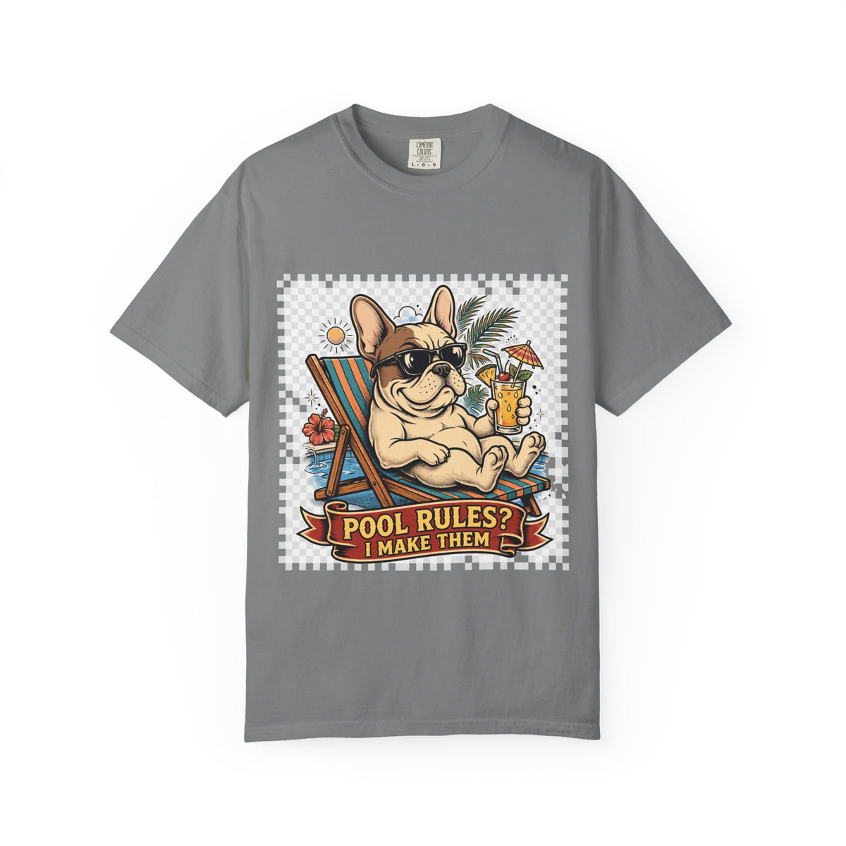 French Bulldog Pool Rules Tee | Funny Summer Dog Graphic Shirt