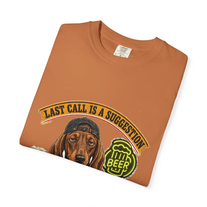 Last Call Larry Dachshund Bar Tee