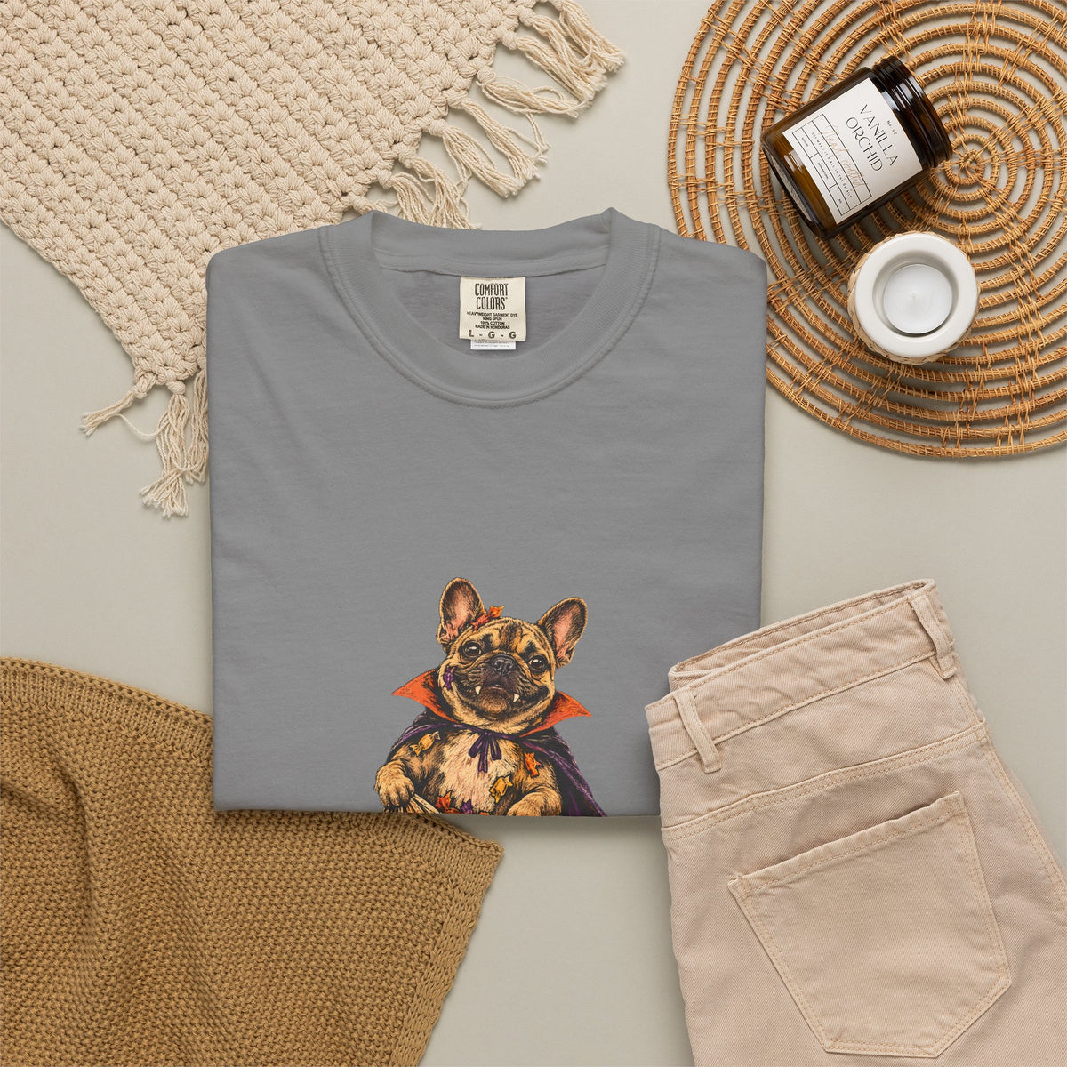I Ate the Whole Bowl French Bulldog Halloween Tee