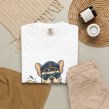 French Bulldog Boat Captain Tee | Funny Summer Dog Graphic Shirt