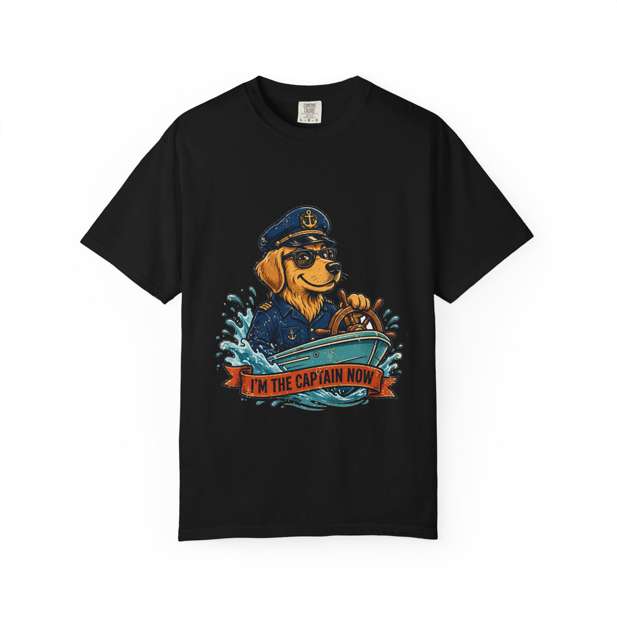 Golden Retriever Boat Captain Tee | Funny Summer Dog Graphic Shirt