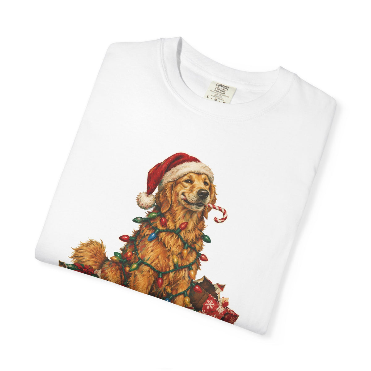 Naughty List Champion Golden Retriever Christmas Tee