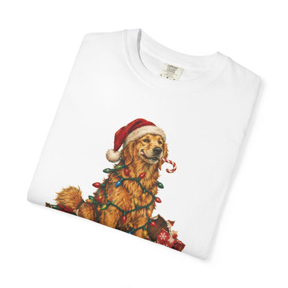 Naughty List Champion Golden Retriever Christmas Tee