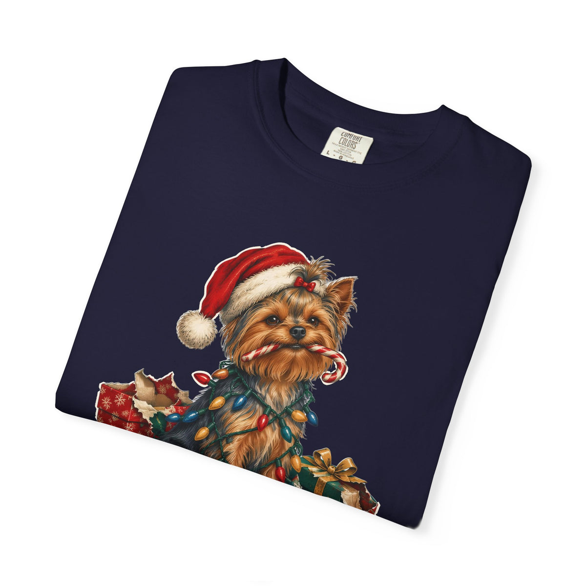 Naughty List Champion Yorkshire Terrier Christmas Tee