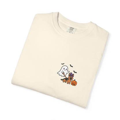 German Shepherd Ghost Walking Dog Pocket Tee Cute Halloween Dog Shirt