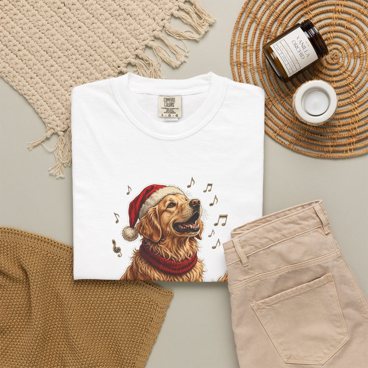 Merry Woofmas Golden Retriever Christmas Tee