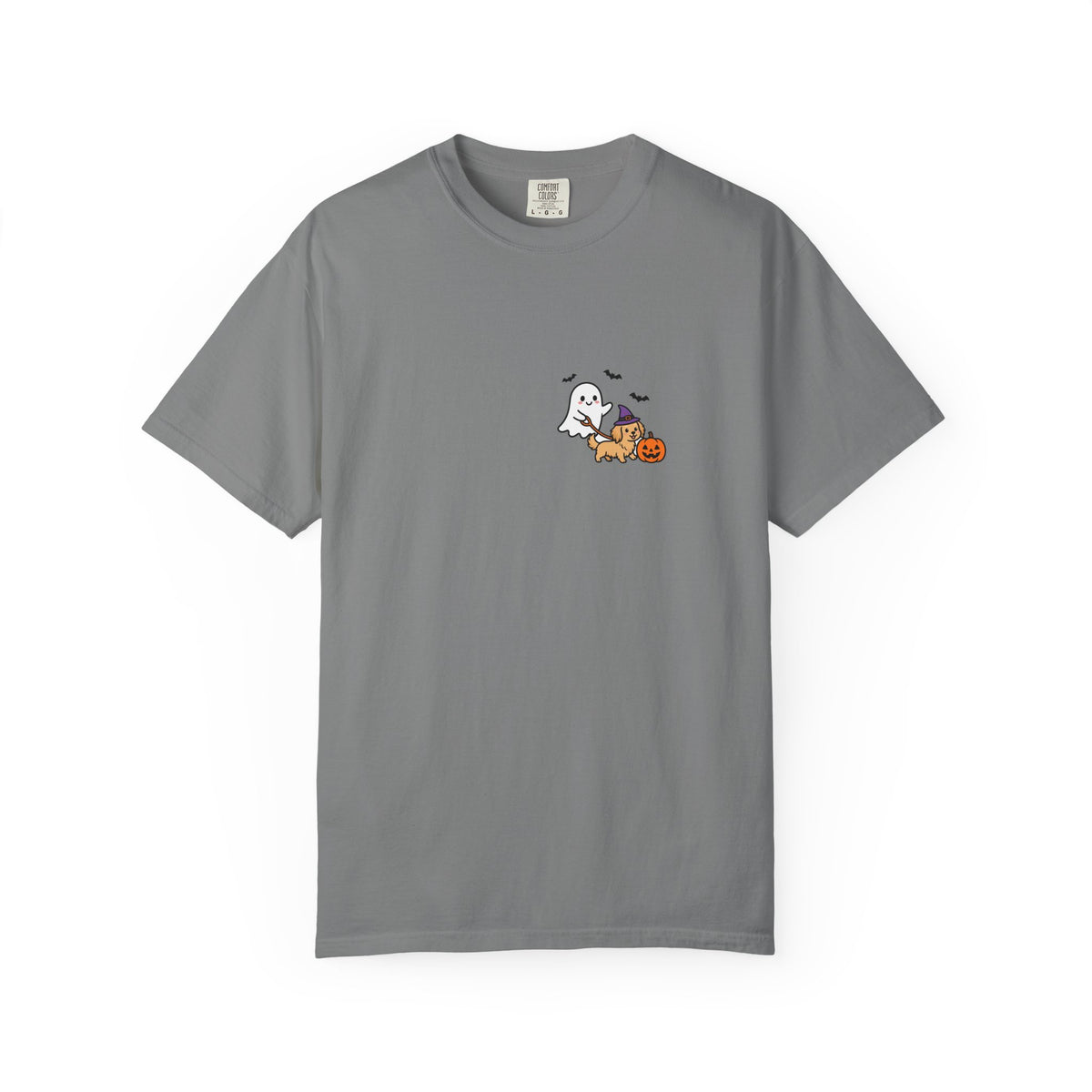 Golden Retriever Ghost Walking Dog Pocket Tee Cute Halloween Dog Shirt