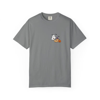 Golden Retriever Ghost Walking Dog Pocket Tee Cute Halloween Dog Shirt