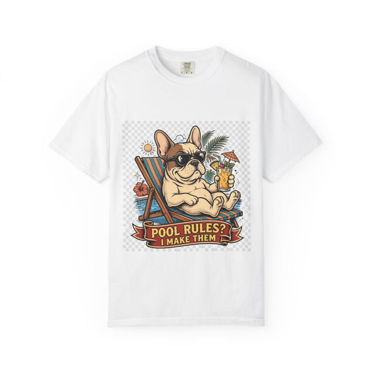 French Bulldog Pool Rules Tee | Funny Summer Dog Graphic Shirt