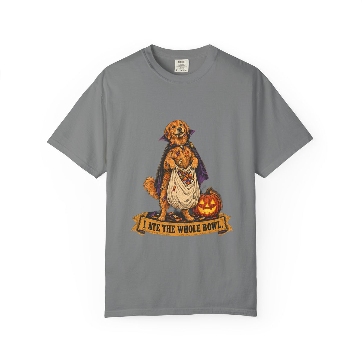 I Ate the Whole Bowl Golden Retriever Halloween Tee